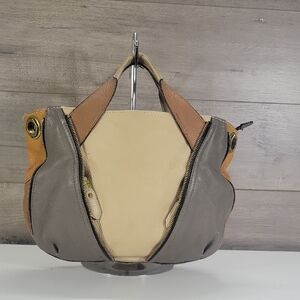 OrYANY Multi-Color Leather Tote Bag - Cream, Gray & Tan
